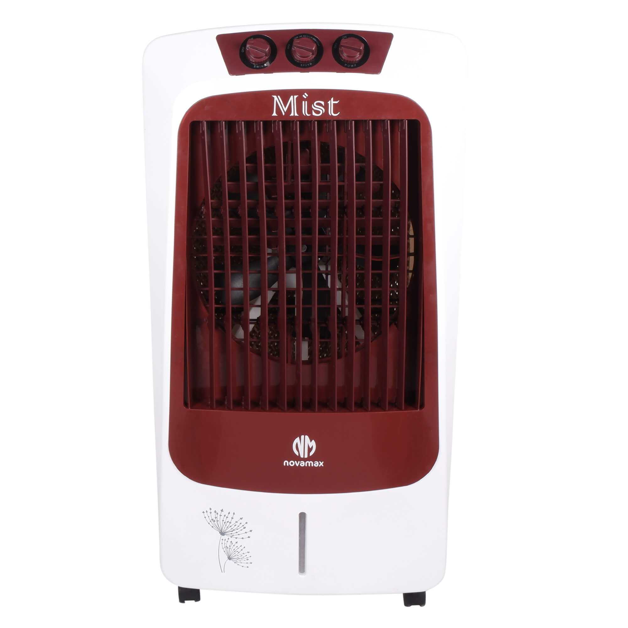 Novamax Mist 75 L Desert Air Cooler With High Density Honeycomb Cooling Pads, Auto Swing Technology, Powerful Air Throw, With Low Power Consumption (Burgundy)