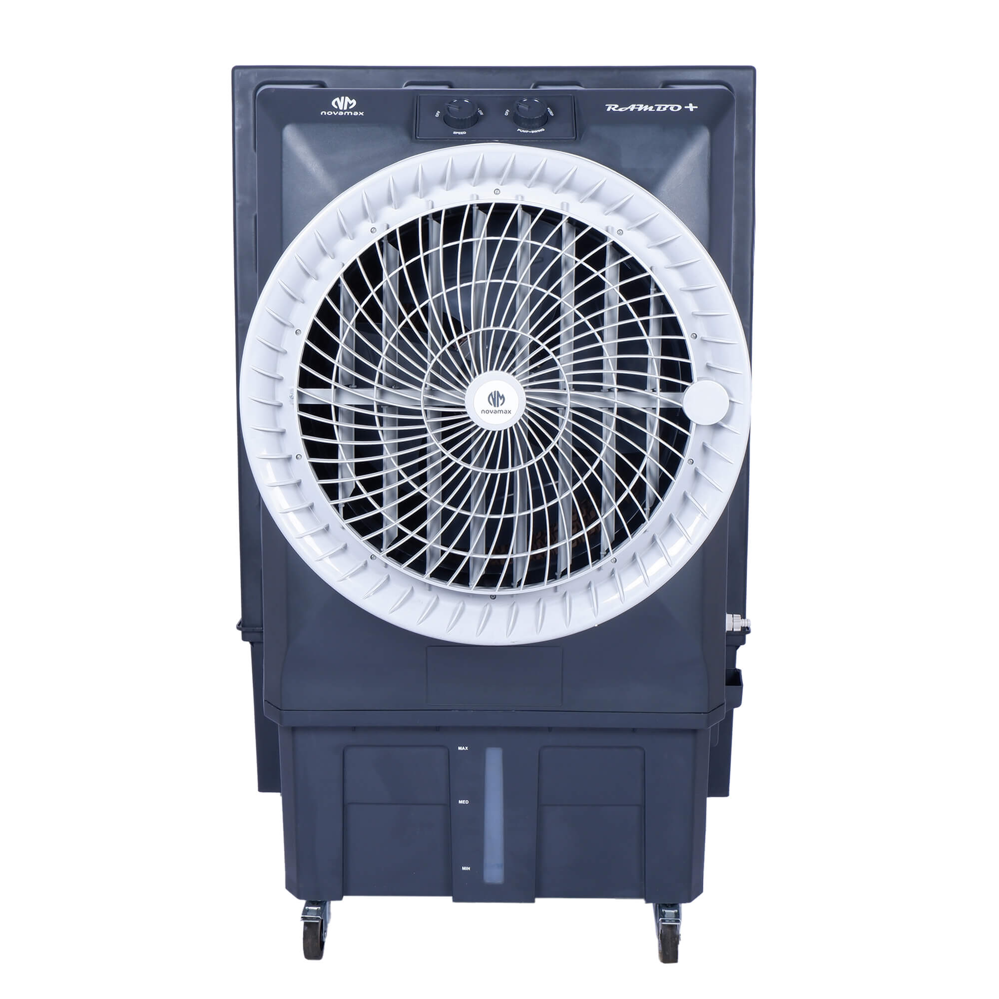 Rambo 100 Plus (Grey, Rambo 100L Desert Air Cooler With Honeycomb Cooling & Auto Swing Technology)