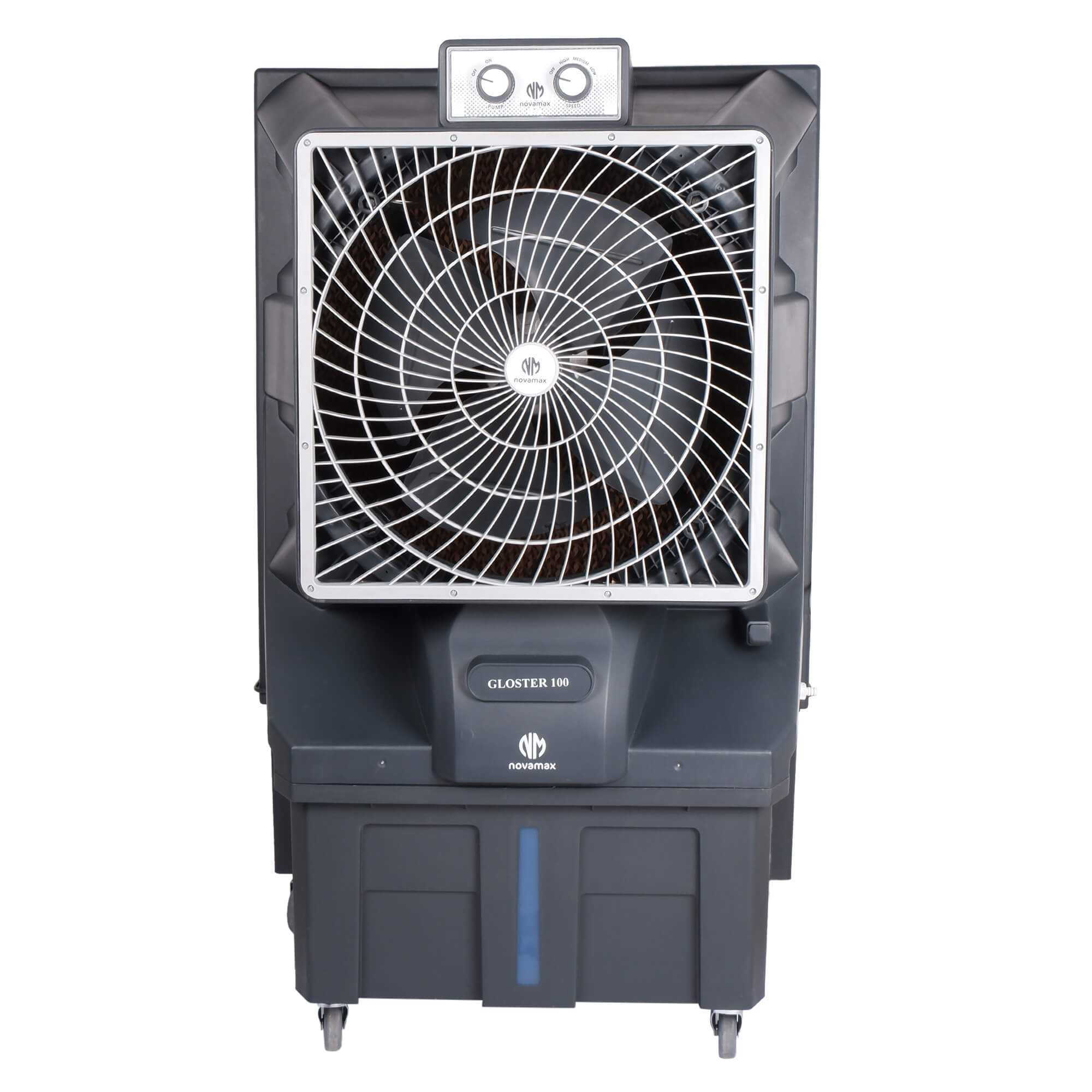 Novamax GLOSTER 100 L Commercial Air Cooler  (Grey, With Powerful Air Throw, Honeycomb Cooling)