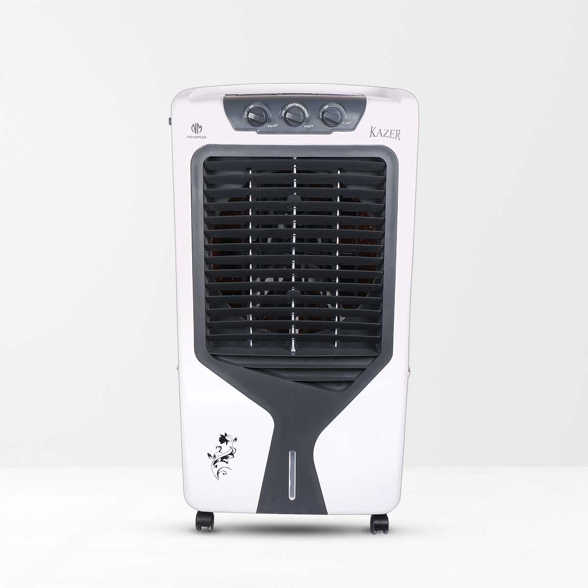Novamax Kazer 75 L Heavy Duty Desert Air Cooler With High Density Honeycomb Cooling Pads, 4-Ways Air Deflection, Powerful Air Thow & 3-Speed Control With Ice Chamber (White)